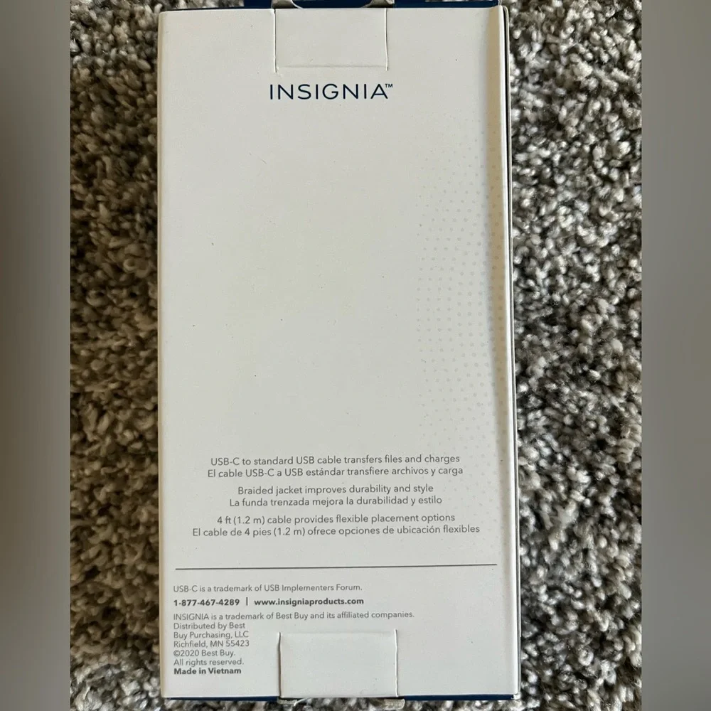 Insignia USB-C To USB 4’ Braided Charging Cord